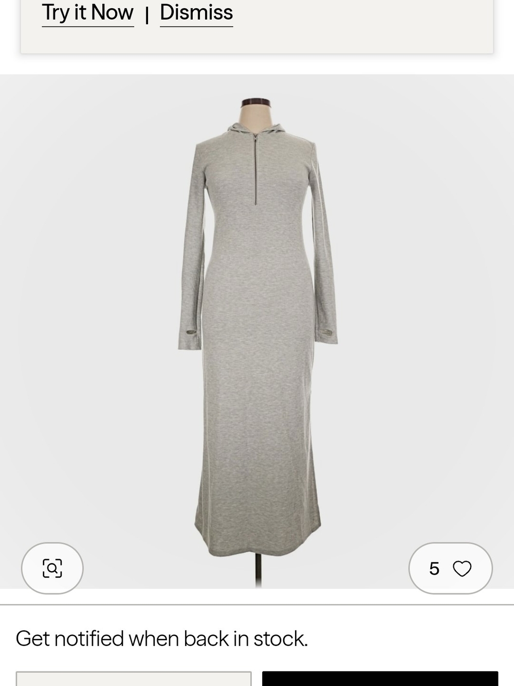 wild fable Heather Gray Hooded Long-Sleeve Maxi Dress